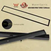 Black 600/800/900mm Tile Insert Shower Grate Linear Floor Drain 50mm Waste
