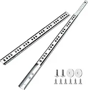 Cjueiom 10 Pack 11 Inch / 278mm Drawer Slides Runners, Silver Ball Bearing Drawer Slides Rail Metal Two Way Slide Track Rail, 17mm Wide Keyboard Tray Runners for Grooved Drawers Cabinet Cupboard