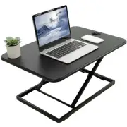 VIVO Black Ultra Slim 26" Desktop Converter, Sit Stand Tabletop Monitor Riser