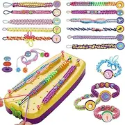 Friendship Bracelet Making Kit for Girls - DIY Arts and Crafts for Kids Ages 8-12 with 16 Patterns, Stickers, Beads, Flowers for 7 9 10 11 Year Olds, Popular Bracelets String Maker Toys Set