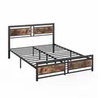 Levede Metal Bed Frame Queen Mattress Base Platform Wooden Headboard Industrial