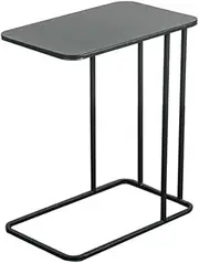 Exquisite Bedside Cabinets Sofa Side Table, Single Layer Iron Art Coffee Table Gallery Clothing Store Dessert Shop Decorative Table Antirust Size:50 * 30 * 58CM Side Desk (Color : Black)