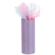6 Inch Rainbow Glitter Tulle Ribbon Rolls Net Fabric 10 Yards , Red/Purple/Blue