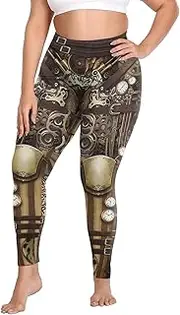 [color cosplayer] Women Steampunk Retro Leggings Comic Cosplay Punk Print Polyester Gothic Trousers Capris Pants XL-4XL Plus Size