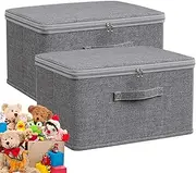 Fabric Storage Box - Large Capacity Organizer Bins, Foldable Closet Baskets | 2x Fabric Cubes with Handles, Fabric Cube Storage Bin for Home Storage Offices Organization Nursery Shelf Arrangement