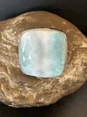 Gorgeous Blue Larimar Navajo Sterling Silver Ring Size 9.5 17587
