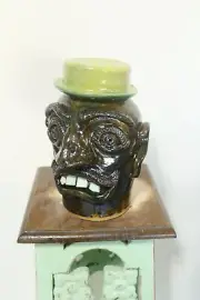 stainley ferguson face jug ( MAD HATTER ) pottery, folk art 10 ''x7''