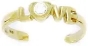 [JewelryWeb] 14ct Yellow Gold CZ Cubic Zirconia Simulated Diamond Adjustable Love Body Jewelry toe ring