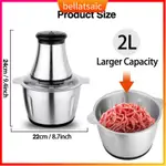 STAINLESS STEEL MEAT GRINDER, 2L HOME COOKING MACHINE, MULTI