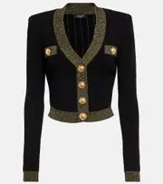[Balmain] Balmain Cropped cardigan UK 16 gold