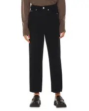 Whistles Petite High Waist Cord Barrel Jeans in Black