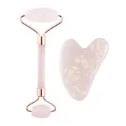 Palsar 7 Rose Quartz Jade Roller Set and Gua Sha