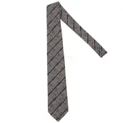 Paolo Albizzati NWT Neck Tie in Black & White Melange Stripes 100% Silk