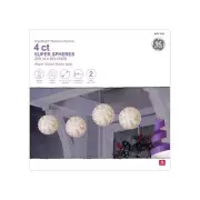 GE StayBright Random Sparkle 4-Ct 5.5-Inch Super Spheres Warm White LED Lights