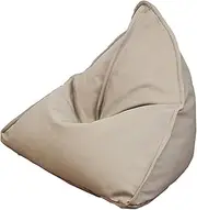 Bean Bag Chair Cover Triangle Lazy Sofa Stuffed Bean Bag Storage Chair Cover (No Filler) Sofa Lazy Sack Soft Beanbag Chair Cover for Kids and Adults,Beige,105 * 120 * 90cm