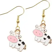 [COLLBATH] Fashionable Cow Dangle Earrings Women's Creative Earrings Cartoon Animal Ear Rings