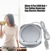 4 Port USB Hub Tea Coffee Cup Mug Warmer Heater Pad Liquid Temperature Control