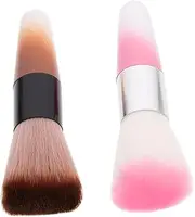 Happyyami 2Pcs Nail Dust Cleaning Brush Versatile Blush Makeup Brush for Easy Fingernail Dust Removal Portable Practical for Manicure and Beauty Application Durable Handle