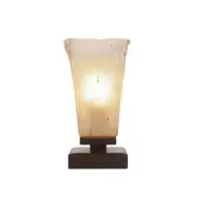 Unbranded Table Accent Lamp 8.25" Metal Round Bell Dark Granite W/ Glass Shade