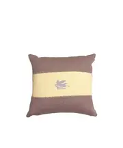 LINEN CUSHION WITH EMBROIDERED PEGASO One size Nude