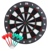 Theefun Safety Dart Board Set -16 Inch Rubber Dartboard Game with 6 Soft Tip ...