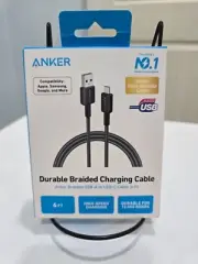 Anker 322 USB-A to USB-C Charging Cable 6ft Nylon Braided - BRAND NEW SEALED!