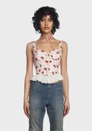 [Dolls Kill X Strawberry Shortcake] Meadow Greeting Corset Top