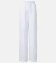 [Loro Piana] Loro Piana Valerio high-rise linen wide-leg pants AU 12 white