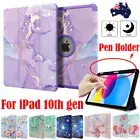 For iPad 10th Gen 2022 10.9 inch Case Leather Shockproof Smart Cover w/ Pen Slot