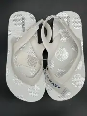 LIMITED Old Navy Toddler Girls White Silver Seashells Flip Flops Toddler SIZE 10
