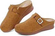 [TEMOFON] Clogs for Women Slip on Shoes: Comfortable Dressy Casual Clogs - Closed Toe Sandals Summer Footbed Mules - Wedge Low Heel Platform Clogs