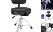 AKOLT Saddle Drum Throne with Backrest, Heavy Duty Drum Seat, Hydraulic Drum