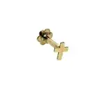 9CT YELLOW GOLD CROSS PIERCING STUD EARRING MINI CROSS LABRET STUD SOLID 9K GOLD