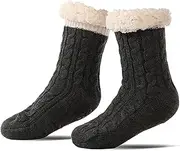 [Evankin] Slipper Socks for Women Fuzzy Cozy Warm Soft Thick Non Slip Fleece Lined with Grippers Indoor Winter Holiday Sherpa Socks