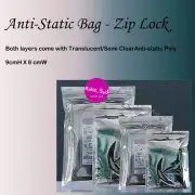 100 x 9CM x6CM Anti-Static Reusable Bags Shielding Zip Lock Storage Bags