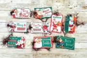 9-Christmas-Retro-50's-Mid Century-Santa-Journal-Linen Cardstock-Gift-Tags