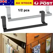 1/2PCS Over Door Tea Towel Rack Holder Cupboard Hanger Kitchen Cabinet Bar Hook