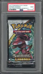 2017 Pokemon Sun & Moon Shining Legends Booster Pack Genesect Art PSA 9 Mint