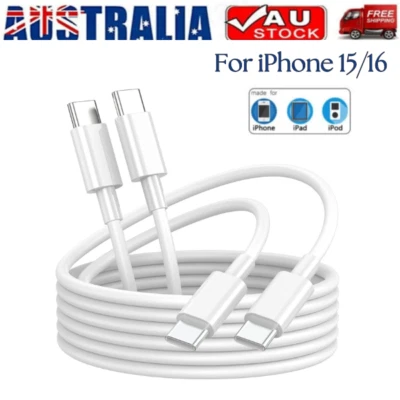 60W Type C to USB-C Cable Fast Charging Cord Charger For iPhone 15 16 Pro Max