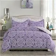 Mandala Pattern Duvet Cover Set 240x220 King Nordic Luxury Bedding Sets Pillowcase Purple/Green Bedroom Decor Quilt Covers(BDT026-3,EU Double 210x210cm)