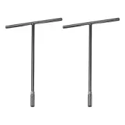 2pcs T-Handle Metric Socket Wrench 9mm CR-V 6-Point Hex T-Shape Spanner, Black
