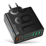 BK329-4A4C 8-Port USB PD Charger 4USB-A+4USB-C PD QC4.0 3.0 2.0 FCP SCP Fast Charging Wall Charger Adapter EU Plug for i