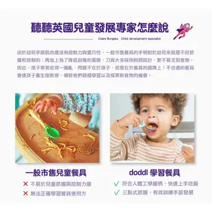 英國Doddl 人體工學嬰兒學習餐具2件組 附攜盒【甜蜜家族】