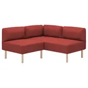 LILLEHEM modular corner sofa, 2-seat, Gunnared/brown-red wood