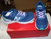 NIB NEW BALANCE 680V6 BUNGEE SHOES YOUTH SIZE 7 M BLUE/PURPLE FREE SHIPPING