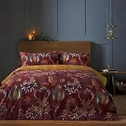 furn. Forest Fauna Woodland Duvet Set – Reversible Nature Inspired Bedding with Animal Print, Soft Polycotton, Machine Washable (Rust – King)