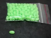 Fishing Beads X100, 6x10mm, Plastic, Oval, Glow, Lumo Luminous, DIY trace,