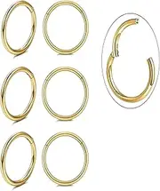 [Holfeun] Unisex Dainty Tiny 18k Real Gold Plating Cartilage Huggie Hoop Earrings, 16G Surgical Steel Small Endless Hinged Hoops Earring for Earlobe Cartilage Helix Rook Daith Conch Nose Lip Body Piercing Jewelry