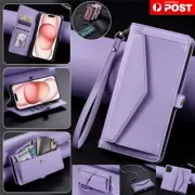 For iPhone 16 15 14 13 12 11 Pro Max XR 8 7 Plus Leather Wallet Case Flip Cover