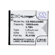 Battery for Rollei Actioncam 230 240 400 410 RL410B Camera CS-RBD230MX 1000mAh